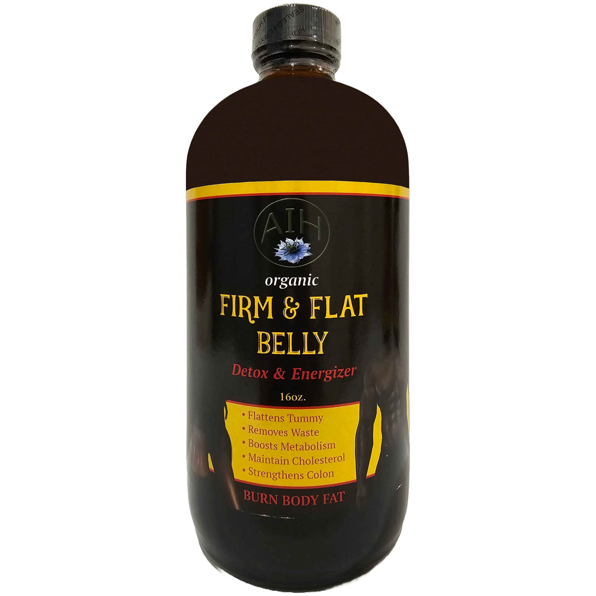 AIH Organic Firm and Flat Belly, Detox & Energizer, Weight Lost Booster, No Chemicals, No Coloring, Herbal Dietary Supplement 16 OZ