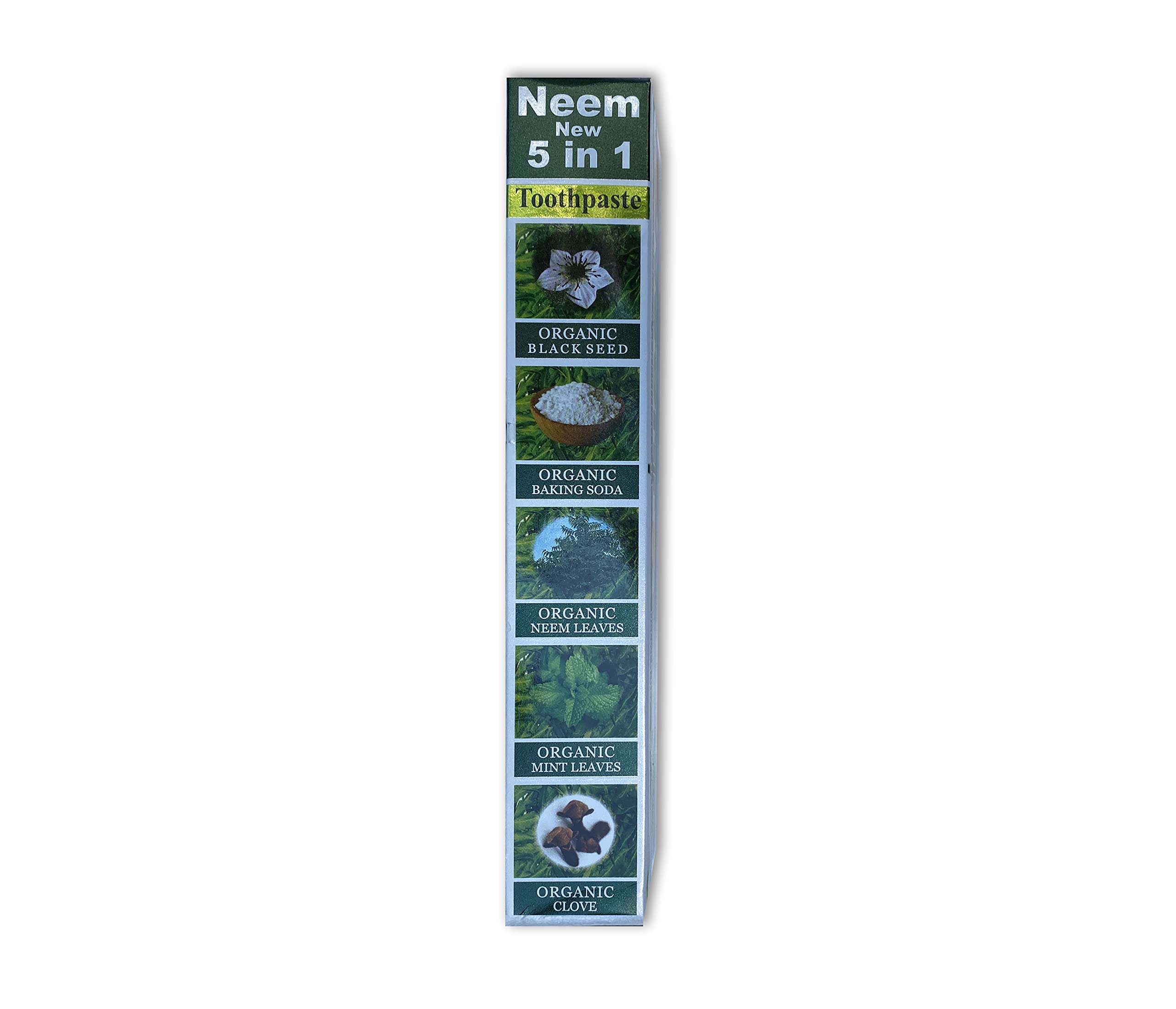 Essential Palace Neem 5 in 1 Fluoride Free Essential Toothpaste [Pack of 6 - White - 6.5 oz.]
